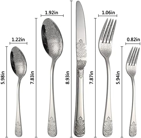 Silverware Set 40 Pieces Stainless Steel Flatware Cutlery Set Service for 8 Kitchen Utensil Tableware Sets Include Knives Forks Spoons for Kitchen Home Restaurant - Image 2