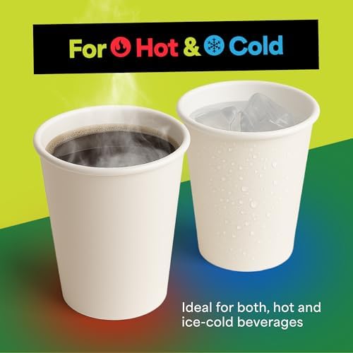 EconoHome 12 oz 50 Pack Disposable Coffee Paper Cups - Paper Cups for Hot and Cold Drinks, Tea, Water, and Juice - Image 4