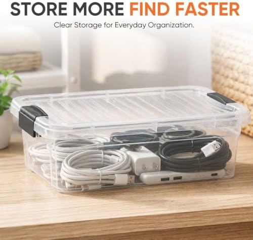 Superio 4.5 Quart Clear Plastic Storage Containers with Lids, Stackable Organizer Bins, BPA-Free Storage Boxes for Home, Office, Dorm & Classroom, 10 Pack - Image 2
