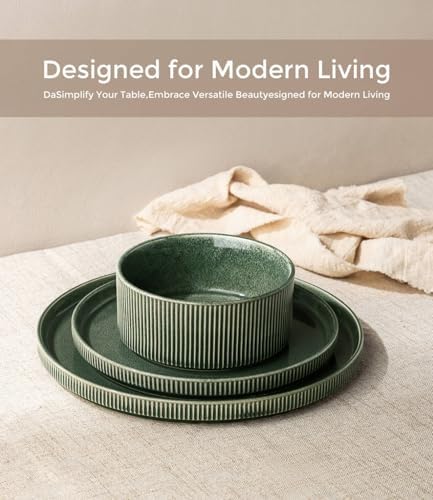 GBHOME Stoneware Dinnerware Sets for 8,24-Piece Plates and Bowls Set - Image 3