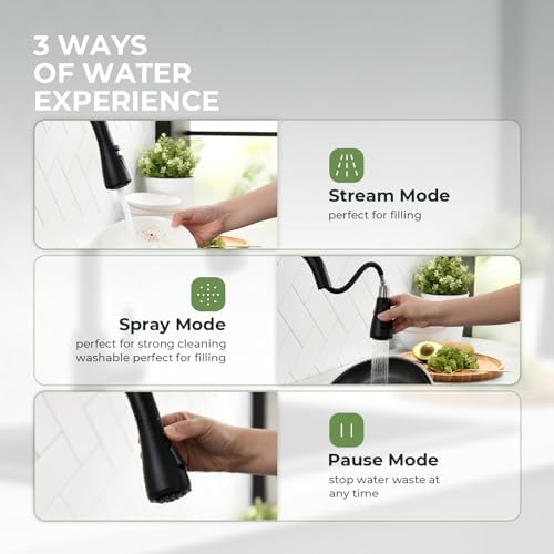 VFAUOSIT Touchless Kitchen Faucet with Pull Down Sprayer, Matte Black - Image 3