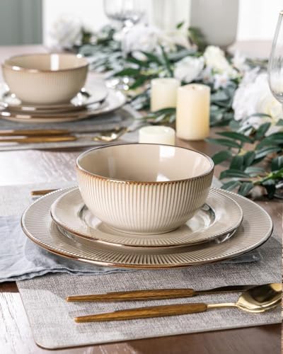 GBHOME Ceramic Dinnerware Sets of 6,18 pcs Plates and Bowls Sets Dishes - Image 5