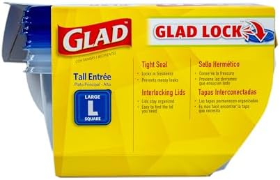 Glad GladWare Tall Entree Containers, Large Square, 42 Oz, 3 Count - Image 6
