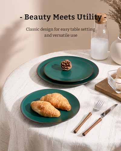 Famiware Venus Ceramic Plates and Bowls Sets, Speckled Dinnerware for 6 - Image 3