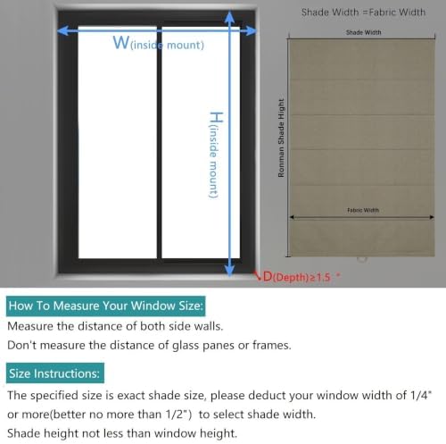 Changshade No Drill Roman Shades Cordless Blinds Blackout for Indoor Windows, Room Darkening Black Out Tension Rod No Hardware No Tools Inside Mount, Shade Size 24 Inches Wide 64 Inches High, Brown - Image 2