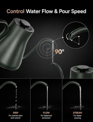 Cocinare FLOW B9 Gooseneck Electric Kettle ±1°F Temperature Control - Image 4