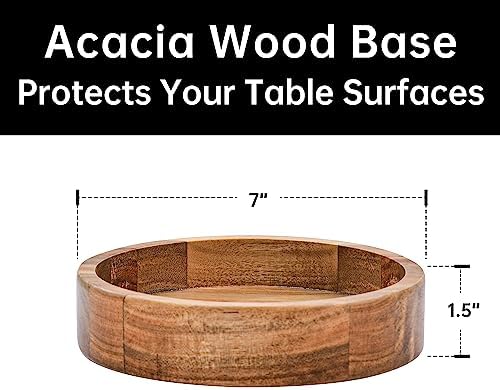 KITEISCAT Extra Large Glass Salad Bowl Set - Party Salad Bowls with Acacia Wood Base and Serving Utensils - Elegant and Practical Kitchen Must-Have - Image 4