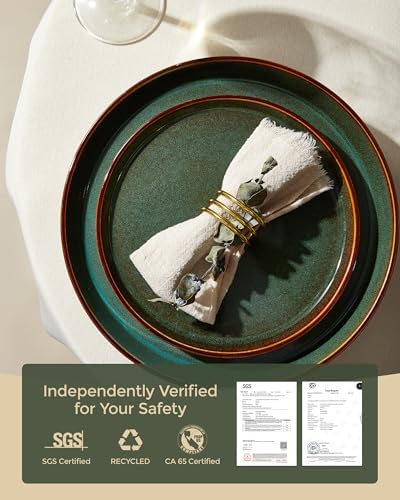 Pokini Ceramic Plates and Bowls Sets for 4, 12pcs Dinnerware Sets, Dish Set - Image 5