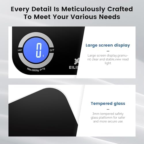 EILISON Smart Kitchen Food Scale,Bluetooth,8000g Cap,Nutrition Calculator - Image 7
