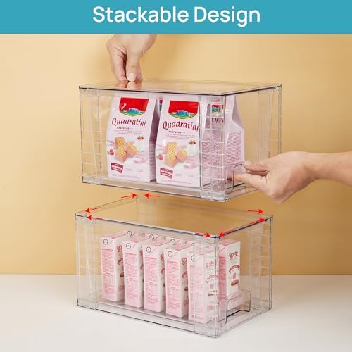 Vtopmart 8 Pack Stackable Clear Pantry Storage Drawers, Large - Image 3