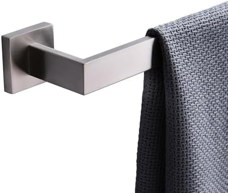 Bath Towel Bar, 28-Inch Towel Racks, Square Thicken Towel Holder, Wall Mounted Shower Towel Rail Hanger, Stainless Steel,Bathroom Accessories (Brushed Nickel, 1 Pack) by XiarnotogiHome