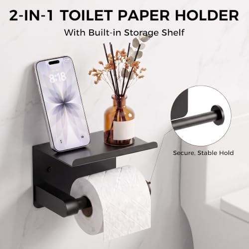 5-Piece 23.6 Inch Matte Black Bathroom Hardware Accessories Set - Image 4