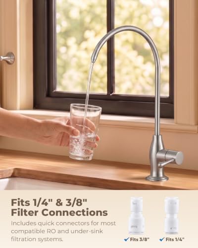 WEWE Drinking Water Faucet with Vintage Design, Non-Air Gap, Brushed Nickel - Image 4