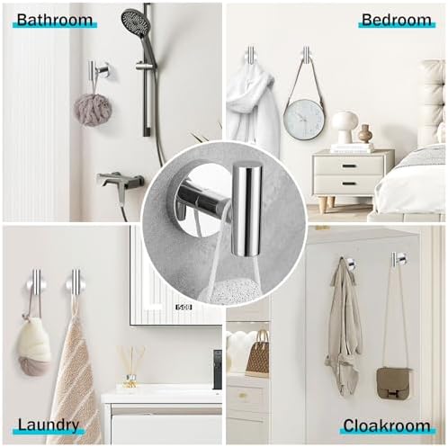 Chrome Bathroom Hardware Set,10 Pieces Towel Bar Towel Holder Set Includes Towel Bar, Toilet Paper Holder,Towel Ring and Towel Hook Wall Mount Bathroom Accessories Towel Racks for Bathroom - Image 7