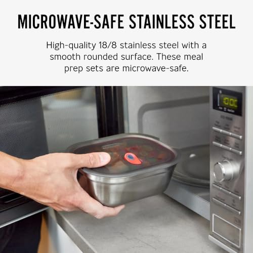 BLACK + BLUM Stainless Steel Microwave Safe Container Set | 20 oz x 3 - Image 2