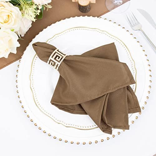 Balsa Circle 25 pcs 17-Inch Taupe Polyester Table Napkins Reusable Washable Wedding Party Dinner Linens Tableware Supplies - Image 4