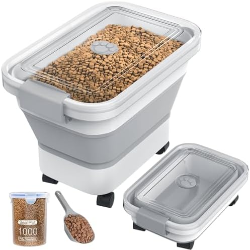 20-23 Lbs Dog Food Storage Container,Collapsible Dog Food Container by DDMOMMYCOLLAPSIBLEFOODSTORAGECONTAINERFAMILY