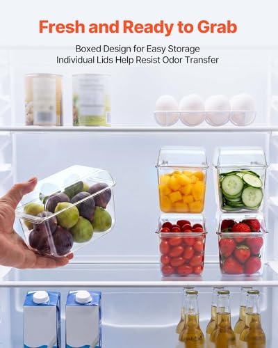 VEVOR Chilled Condiment Server Caddy, 5 Compartment Ice Cooled Serving Container, Plastic Fruit Garnish Tray Platter with Separate Lid, for Taco Salad Bar Accessories, Party Home Restaurant Supplies - Image 4