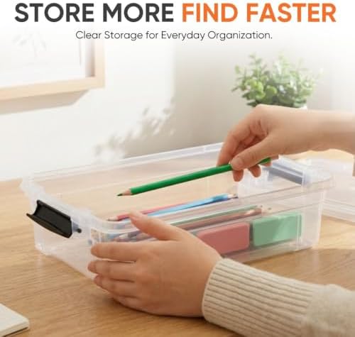 Superio Storage Bins with Lids- Clear Boxes for Organizing, Stackable Plastic Containers- BPA Free, Non-Toxic, Odor Free, Organizer for Home, Office, Dorm (8 Pack, 2.5 Quart) - Image 2