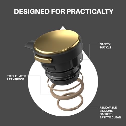 IDEUS Thermal Coffee Carafe 68oz, Beverage Dispenser Black-Gold - Image 4