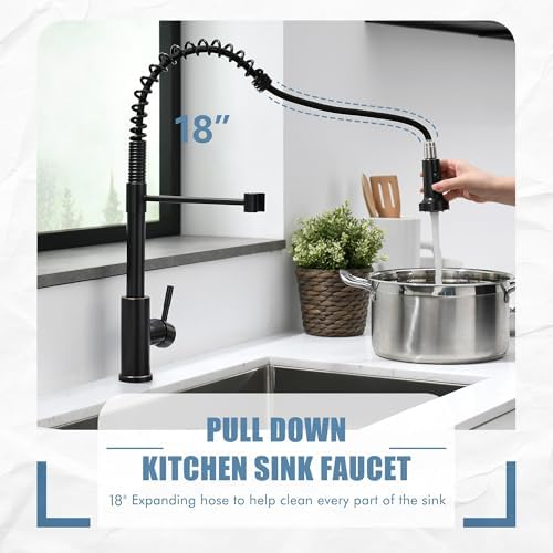 GIMILI Oil Rubbed Bronze Kitchen Faucet with Pull Down Sprayer - Image 3