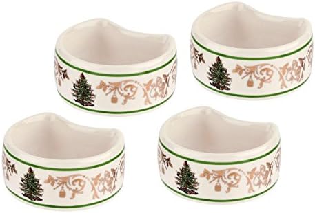 Spode Christmas Tree Gold Napkin Rings - Gold, Set of 4 by Spode
