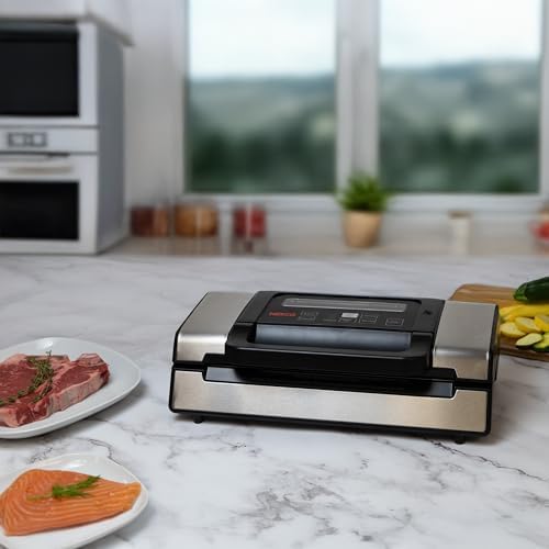 Nesco Deluxe Food VS-12 Vacuum Sealer, 130 Watts, Kit Bags & Viewing Lid, Compact, Silver - Image 4