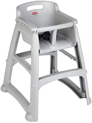 Rubbermaid Commercial Products Sturdy High-Chair, 33lb Capacity, Platinum, Pre-Assembled, Stackable, Fits Under Table for Child/Baby/Toddler Seating by RubbermaidCommercialProducts