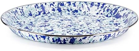 Golden Rabbit Enamelware Large Serving Tray, 20 inch, Ocean - Image 2