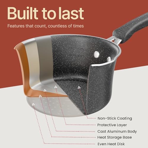 Pots and Pans Set, 23-Piece Non Stick Cookware & Bakeware Sets with Plaid Pattern, Stackable Design, Dishwasher Safe, Stain-resistant, Oven & All-Stove Safe, Tempered Glass Lid, Dark Gray - Image 6