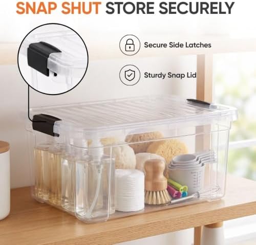 Superio 11 Quart Clear Plastic Storage Boxes with Lids, Stackable Organizer Containers, BPA-Free Storage Bins for Home, Office, School & Dorm, 10 Pack - Image 6
