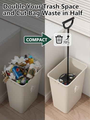 Trash Compactor for Kitchen All-Metal Manual Garbage Compressor, Extra Long - Image 2