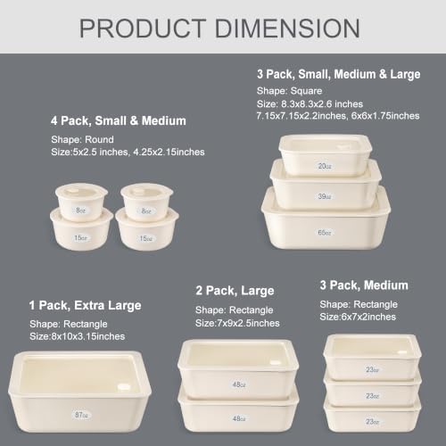 Urban Green Ceramic Coated Glass Food Storage Container with Airtight Glass Lid, Large Rectangle Meal Prep Container, 87oz, Microwave and Oven Safe Non-Toxic Lunch Box, Cream color - Image 6