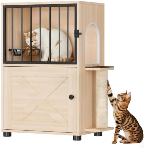 Dog Proof Cat Feeding Station, Dog Proof Cat Feeder, Cat Food Table,Nature by VKTO