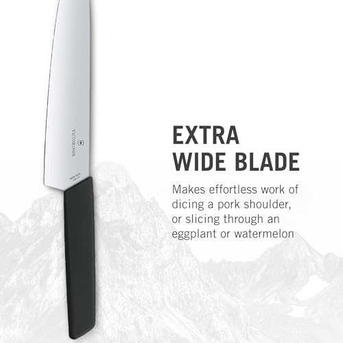 Victorinox Swiss Modern Chef's Knife - Kitchen Knife for Cutting Meat, Fruit & Vegetables - Premium Kitchen Accessories - Black Handle, 8.5" - Image 5