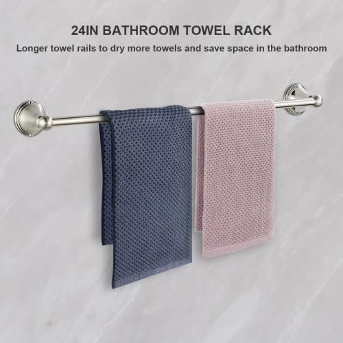 8Pcs Brushed Nickel Bathroom Accessories Set Towel Racks for Bathroom - Image 2