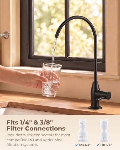 WEWE Drinking Water Faucet with Vintage Design, Non-Air Gap, Matte Black - Image 4