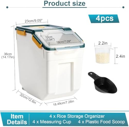 RUIAN Flour Storage Container 50lb Airtight Food Storage Bin (Blue,4pcs) - Image 2