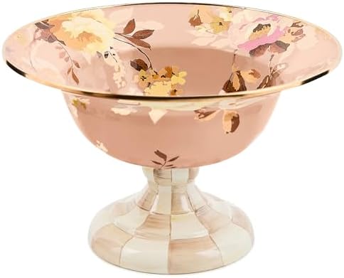 MACKENZIE-CHILDS Enamel Compote, Large, Wild Rose Mauve by Unknown