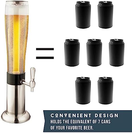 Hammer + Axe Beverage Dispenser – 88 oz Party Drink Dispenser with Ice Tube & Tap| Drink Fountain for Beer, Water, Iced Tea| Mimosa Tower| Margarita Tower| BBQ & Tailgate Essential| Home Bar Accessory - Image 5