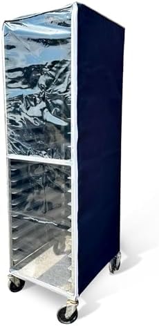 Bakery Food Pan Sheet Rack Cover | Size: 23"W x 28"L x 33"H | Material: Heavy-duty Nylon | Zippers: 2 | Color:Black | Pack of 1 by LaundryBagsOnline