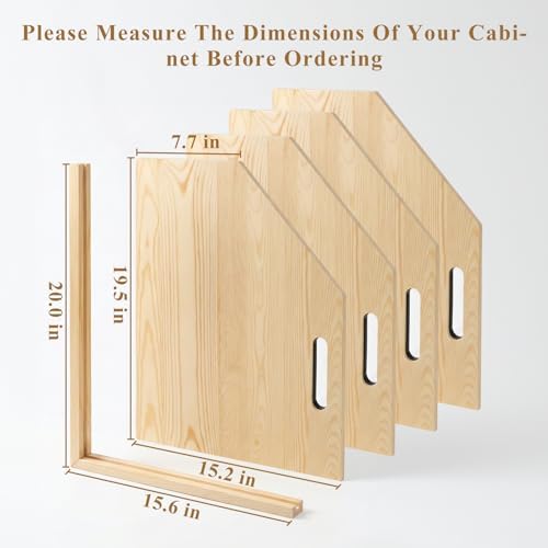 Solid Wood Tray Dividers for Cabinets, 4-Pack Baking Sheet & Cutting Board Organizer, Adjustable Cabinet Storage for Cookie Sheets, Pans and Pantry Trays - Image 2