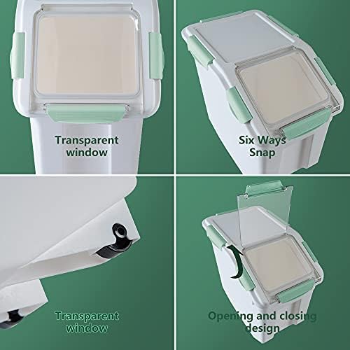 Saim 25lb Flour/Rice Storage Container with Rolling Casters (Green) - Image 4