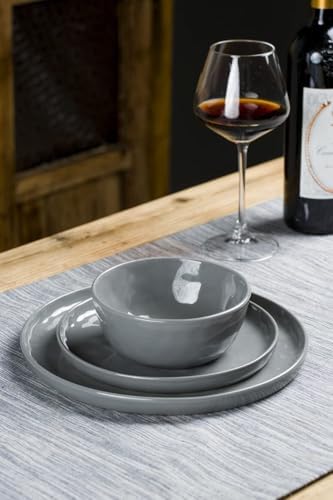 Famiware Mars Stoneware Dinnerware Set for 6, Dark Gray - Image 6