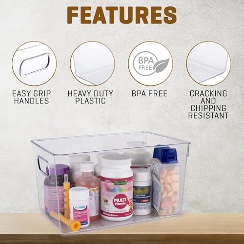 Clear Plastic Storage Bins with Lids, Perfect for Kitchen Organization or Pantry Organization and Storage, Stackable Fridge Organizer Bins, Storage Containers for Organizing, Cabinet Organizers - Image 5