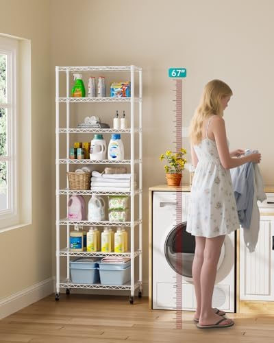 Golpart 8Tier Adjustable Storage Shelves Metal Wire Shelving Standing Shelf - Image 2