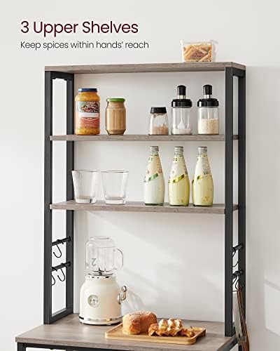 VASAGLE Coffee Bar, 23.6 Inches 6-Tier Baker's Rack with 6 Hooks - Image 4
