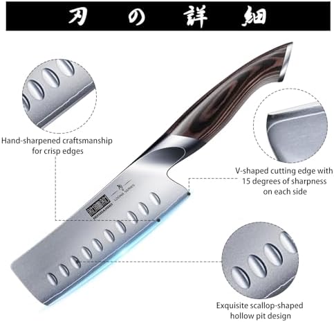 HOSHANHO 5.5 Inch Nakiri Knife, Ultra Sharp Japanese Kitchen Chef Knife - Image 2