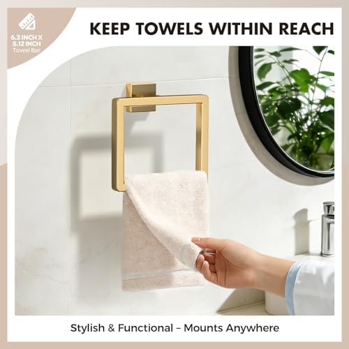 15-Pieces Gold Bathroom Accessories Set, 24 Inch Towel Bar Set - Image 3