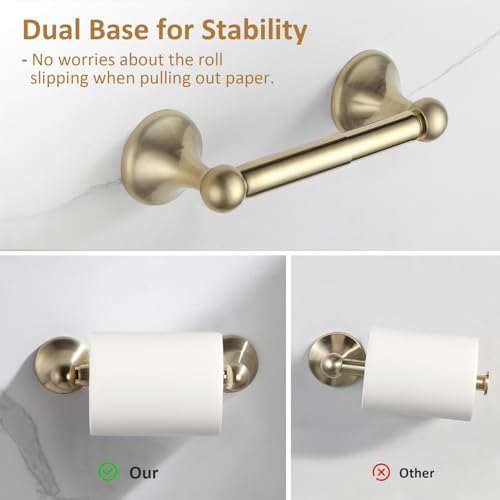 BGL Bathroom Accessories Set, Brushed Brass Towel Holder for Bathroom, 4-Piece Towel Ring, Robe Hook, Toilet Paper Holder Wall Mounted - Image 5